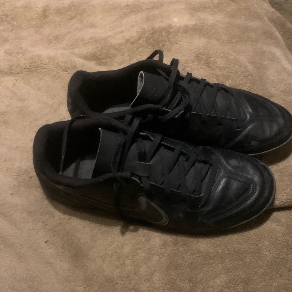 Nike Tiempo Black Athletic Shoes